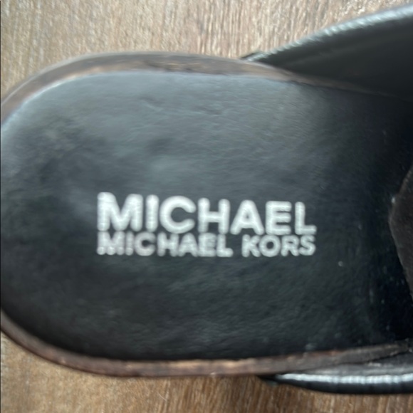 Michael Kors Black Leather Studded Mules - Picture 2 of 7